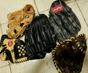 Vintage Baseball Gloves Nike, Rawlings, Wilson