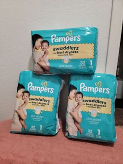 Tres bolsas de pamper #1 por $24