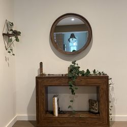 Entryway Console Table + Matching Round Mirror