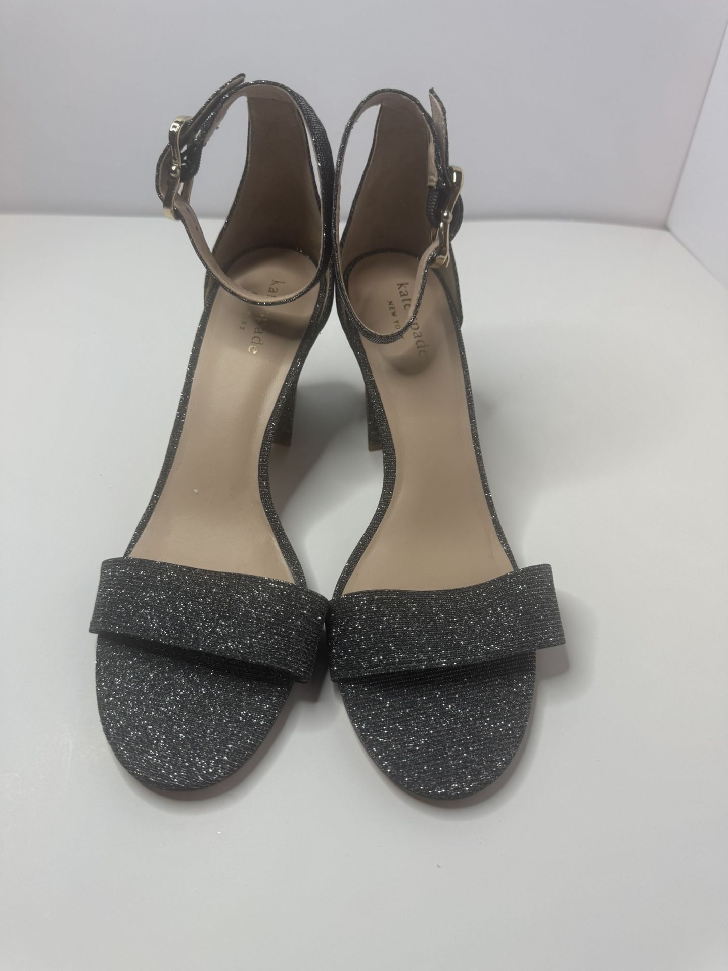 Kate Spade New York Black /Silver Glitter Heels Size 9M