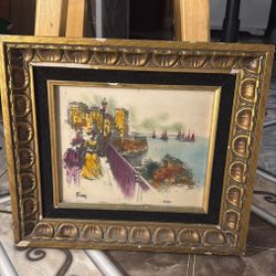 Vintage Coastal Landscape Painting Signed "King". 13x15