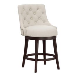 NEW Hillsdale Halbrooke 25 Wood Contemporary Swivel Counter Bar Stool in Brown/Cream