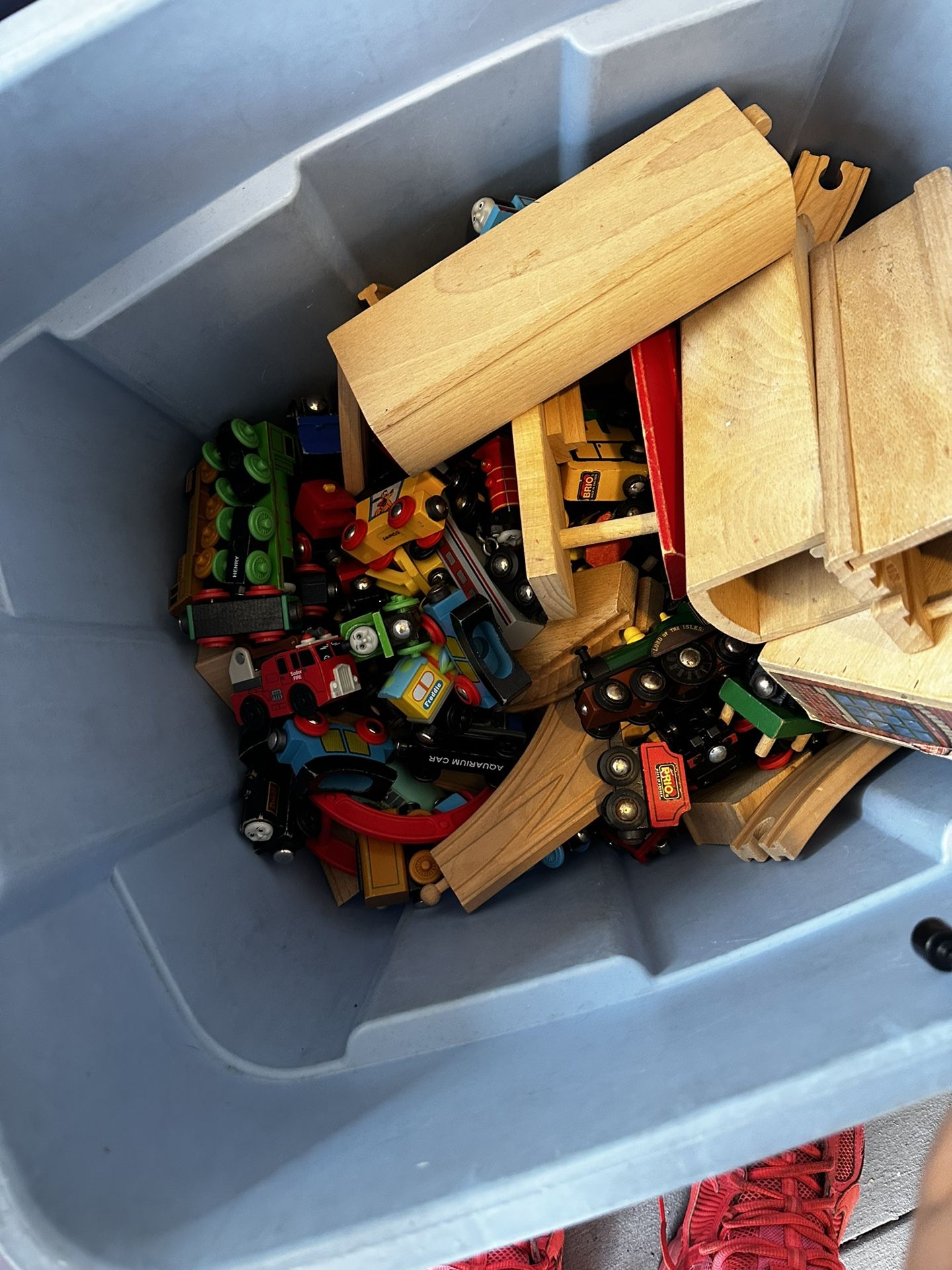 Large BRIO / Wooden Train Set – Tracks + Engines – Bulk Lot –