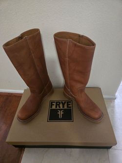 Authentic Frye Campus 14L Knee-High Boots - Saddle - Size 7.5