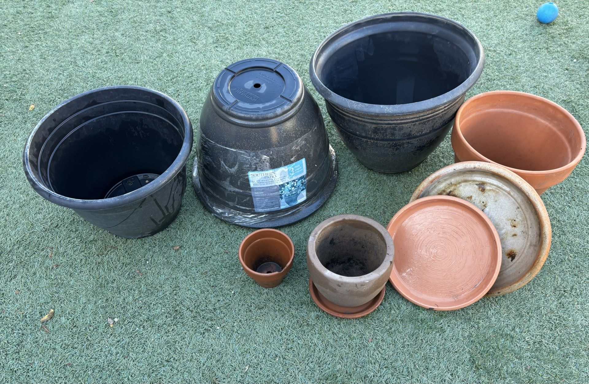 Plant Pots And Saucers $15