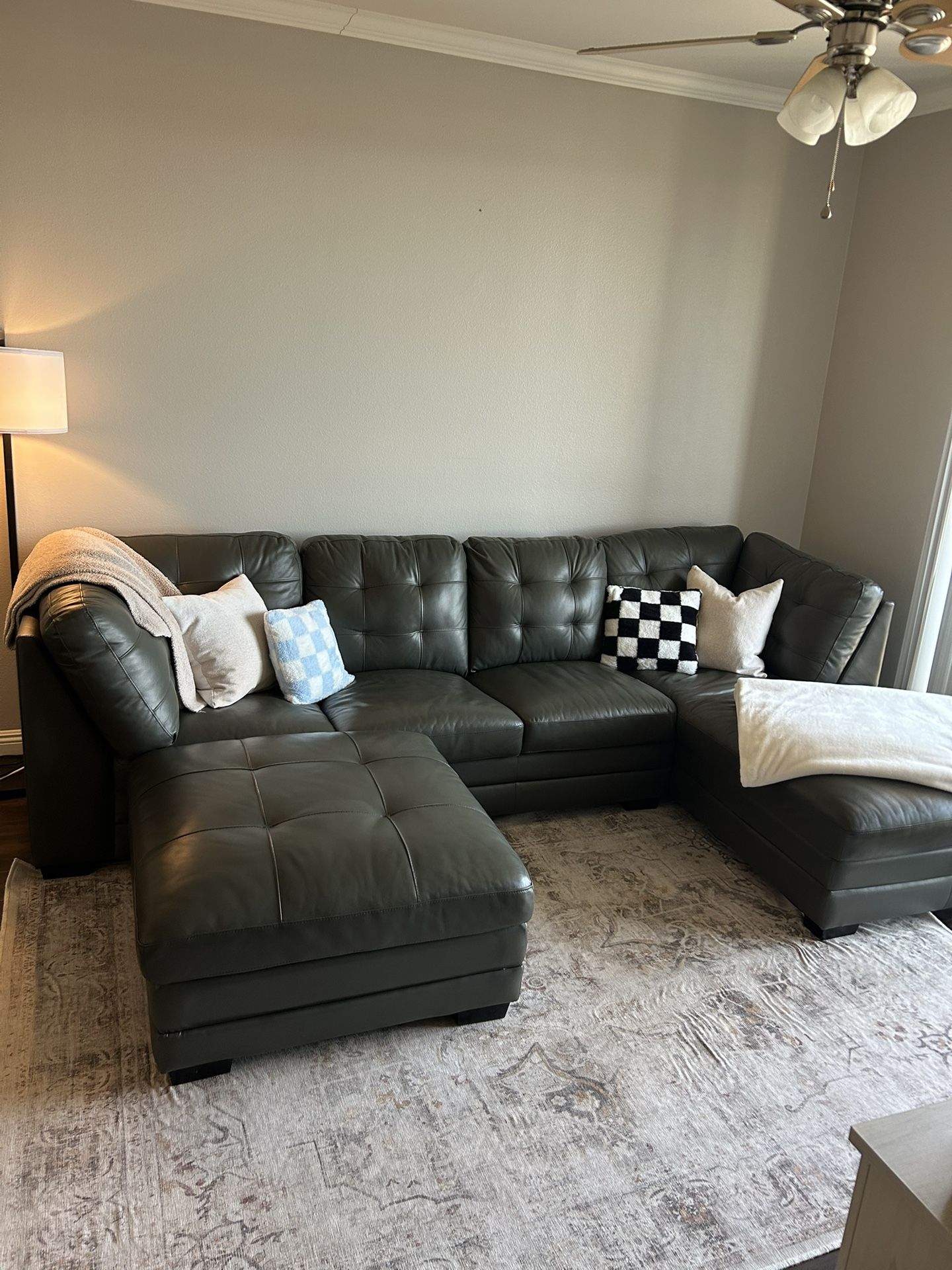 Leather Sectional With Ottoman From Living Spaces
