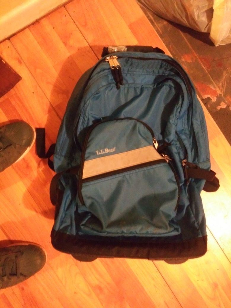 LL Bean backpack with pull up travel handle