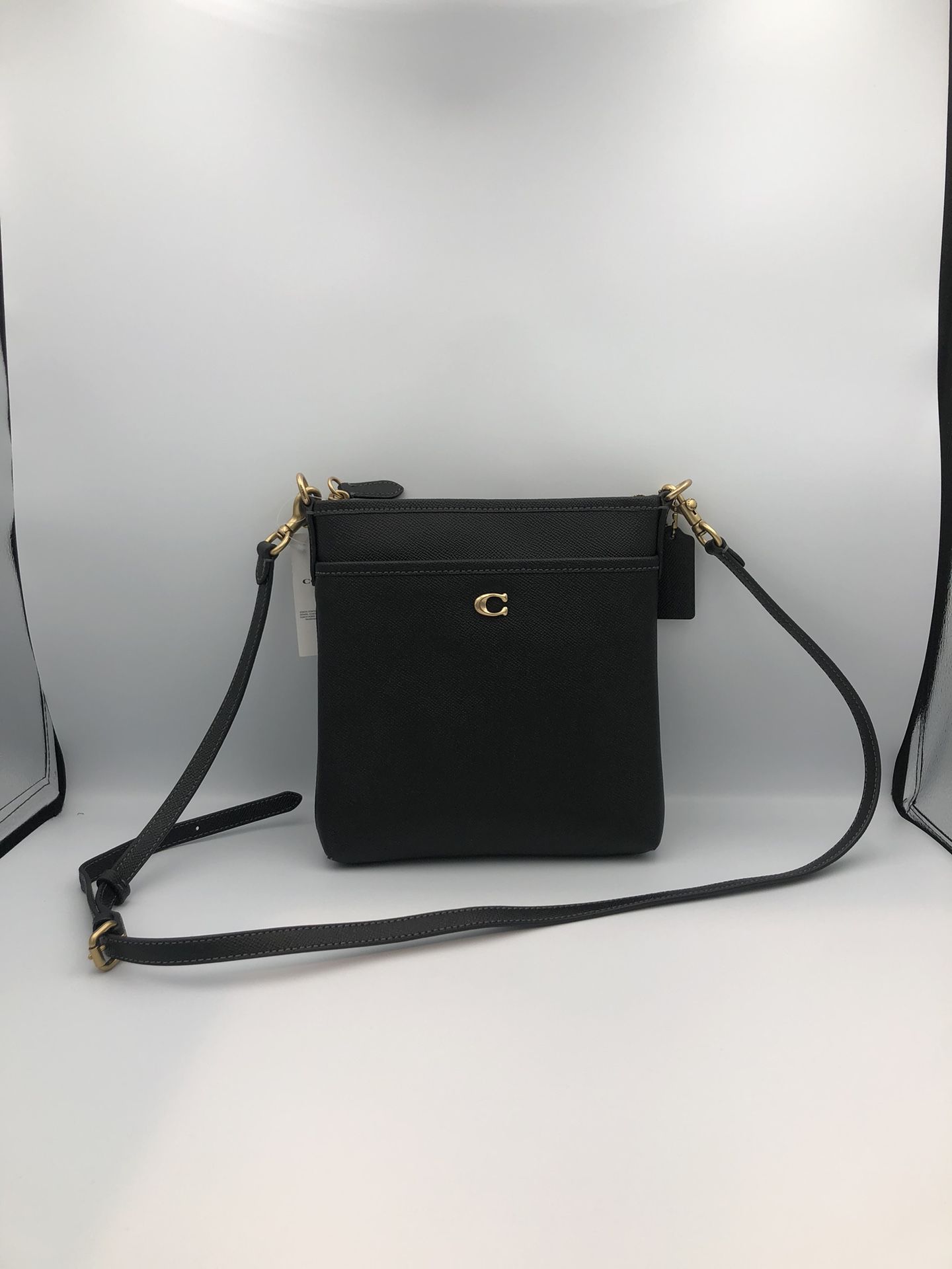 Coach Black Leather Kitt Messenger Crossbody Bag (Model Number: B23202-CC526)