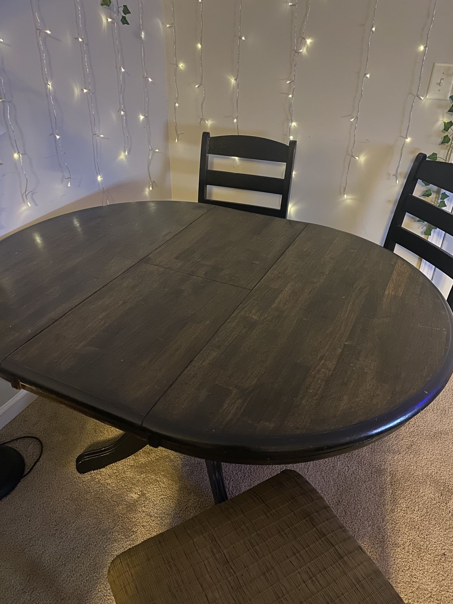 Expandable Wood Table With Chairs