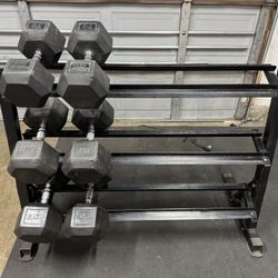 490 Pounds Dumbbell Set With Rack