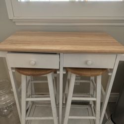 Drop-Leaf Table Breakfast Cart