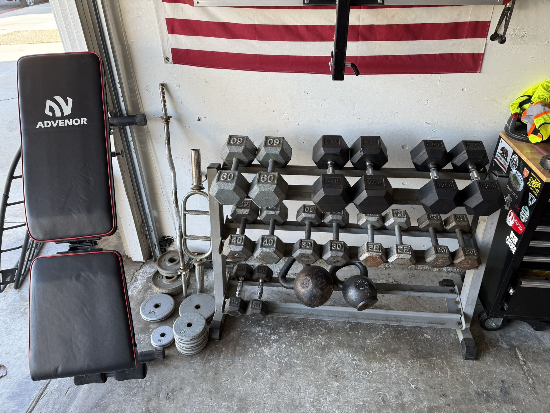 Dumbbell Set With Rack And Bench 