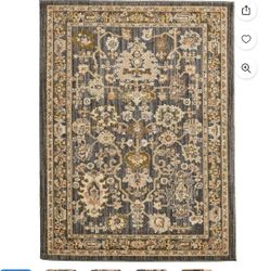 Better Homes and Garden Modern Oushak Low Pile Stain and Fade Resistant Indoor Area Rug, Gray, 7'10" x 10'