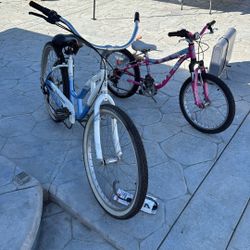 Beach cruiser and kids bike