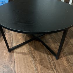 Round Oak Black Coffee Table