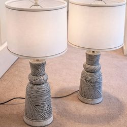 Modern Textured Table Lamps (Set of 2) – Neutral / Minimal / Statement Piece