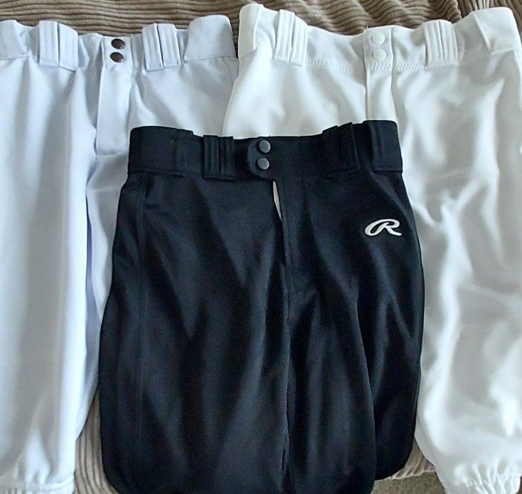Baseball Youth Medium Black White Knicker Pants Little League Russell Rawlings 3