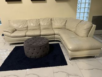 City Furniture Leather Sofa Off White
