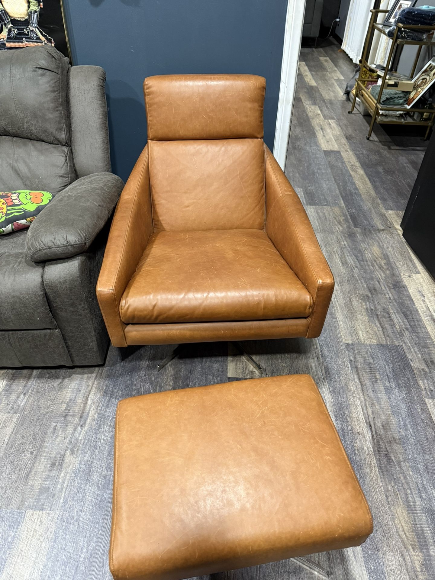 Austin Swivel Leather Chair West Elm Armchair Modern