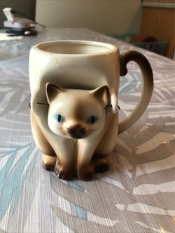 Vtg Sarasoparilla Siamese Cat Bobble Cat Head Mug - Japan