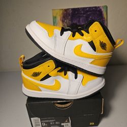 Size 9c - Kids Yellow Jordan 1's - $65