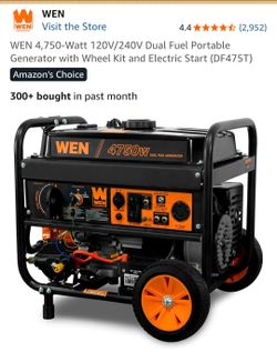 WEN 4750W Dual Fuel Portable Generator