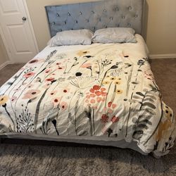 Queen Size Bed With Mattress & Dresser