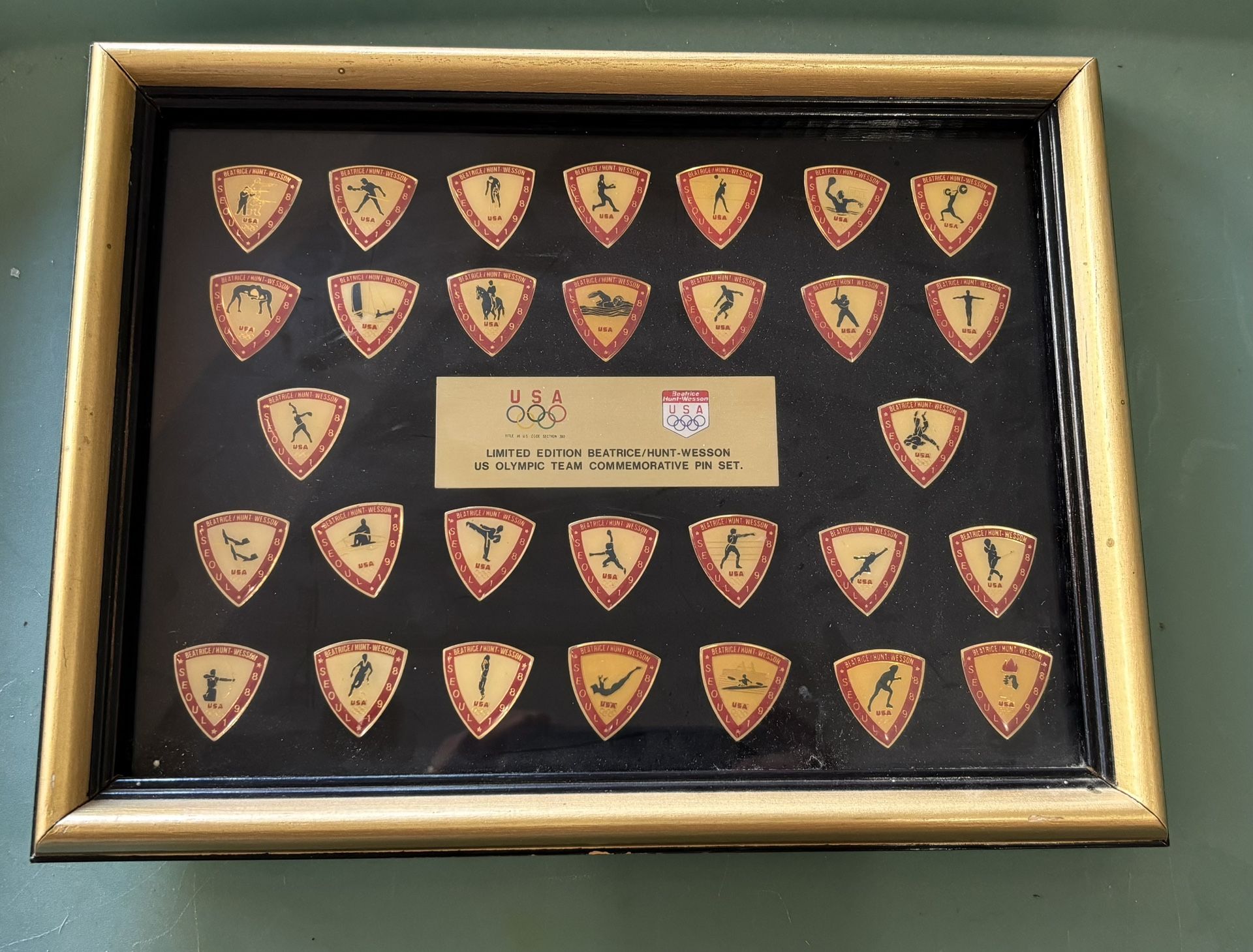 Set Of 30 Commemorative Seoul Olympic Pins USA