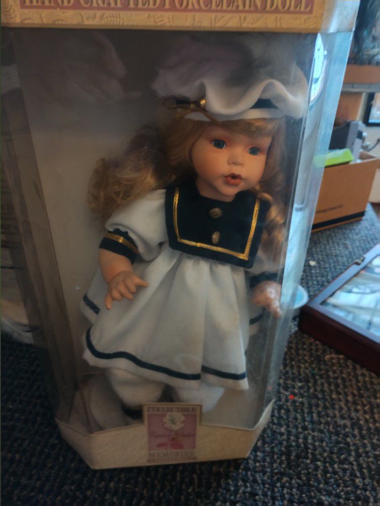 Sailor Porcelain Doll  Still In The Box  