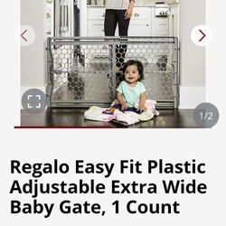 Regale Easy Fit Plastic Baby Gate-gray