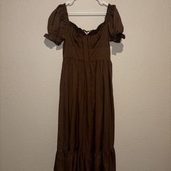 Brown Midi Dress SHEIN