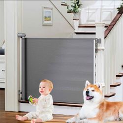 Probebi Retractable Baby, Child & Dog Gate Gray