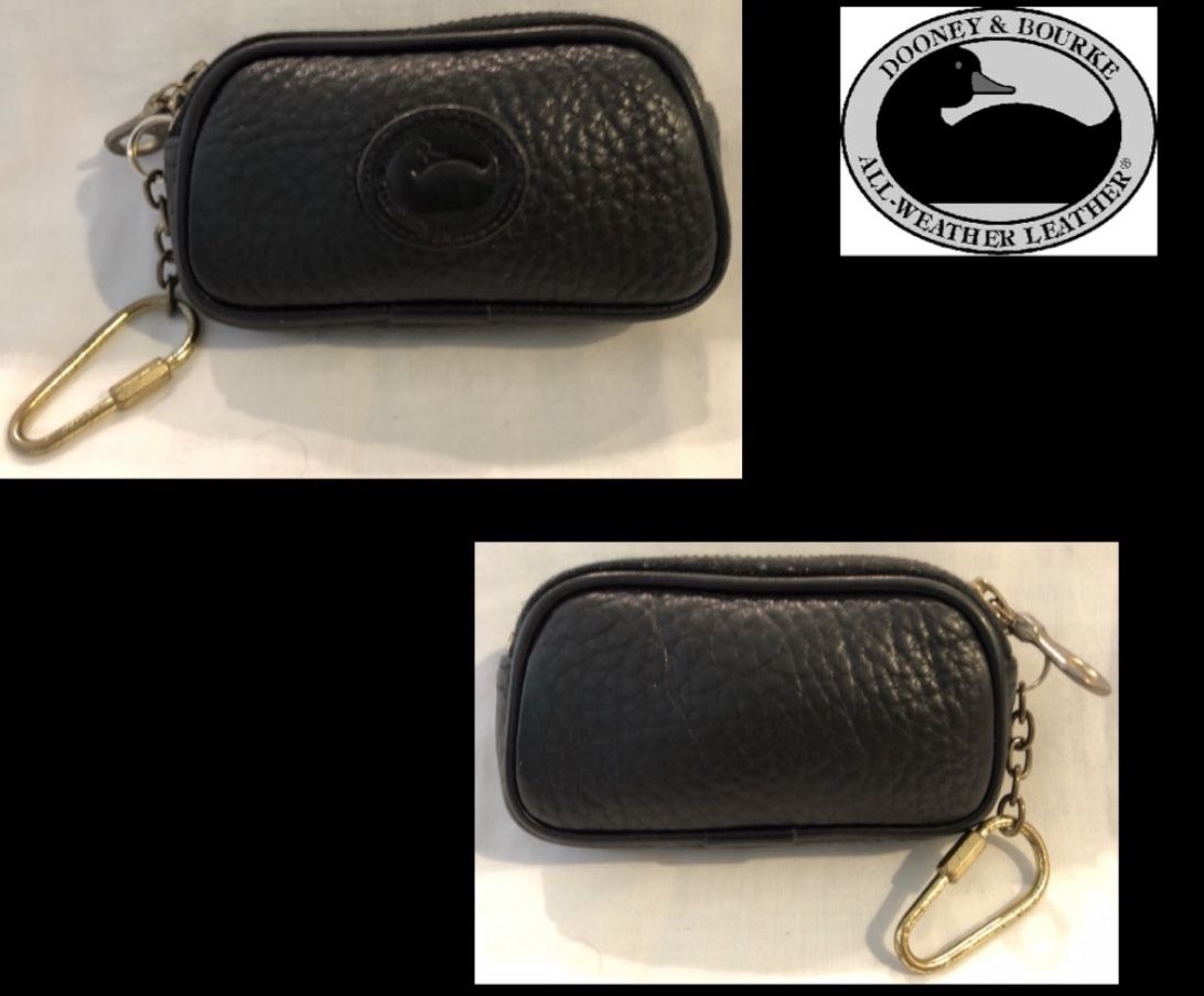 Vintage Dooney & Bourke Leather Coin Purse--Dooney And Bourke Zip Key Caddy Coin  Purse