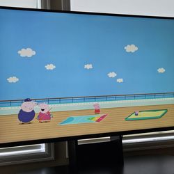 60" LG Smart 4K TV + Universal Floor Stand with Shelves