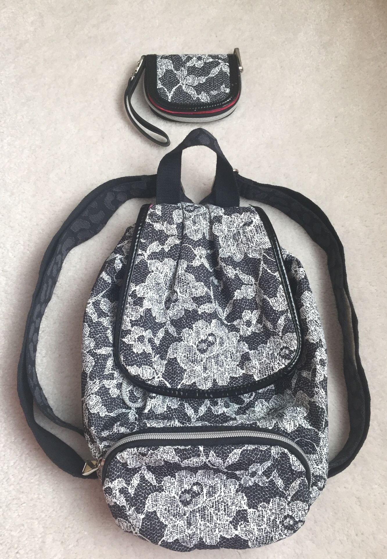 Teen purse back pack and matching wallet set