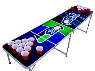 Seattle Seahawks beer pong table. Small defect.