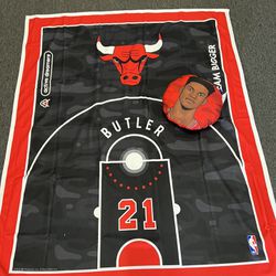 NBA Chicago Bulls Throw Blanket Jimmy Bulter #21 Free Pillow 
