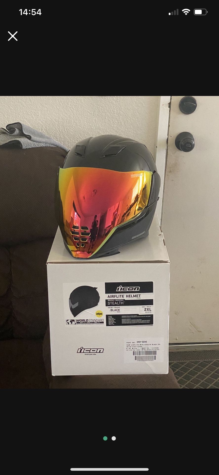 Airflite Stealth 2XL  Motorcycle Helmet