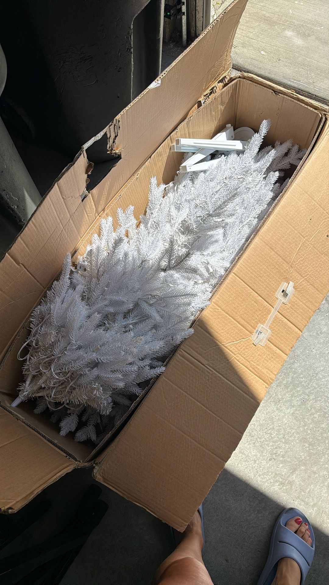 7ft White Fake Christmas Tree