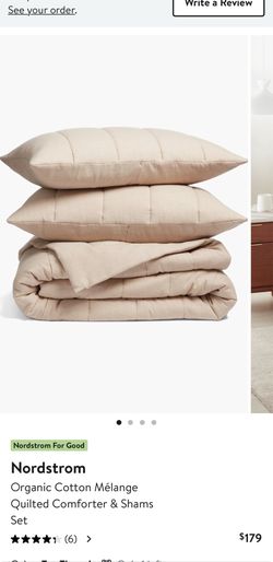 Nordstrom Organic Cotton Mélange Quilted Comforter & Shams Set