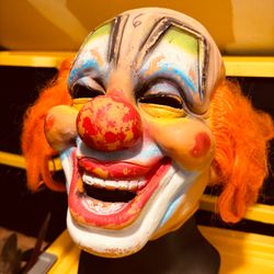 Authentic West German Signed Clown Slipknot Mask and Stage Pass Drum Stick