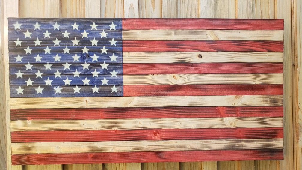 Hand crafted American flags