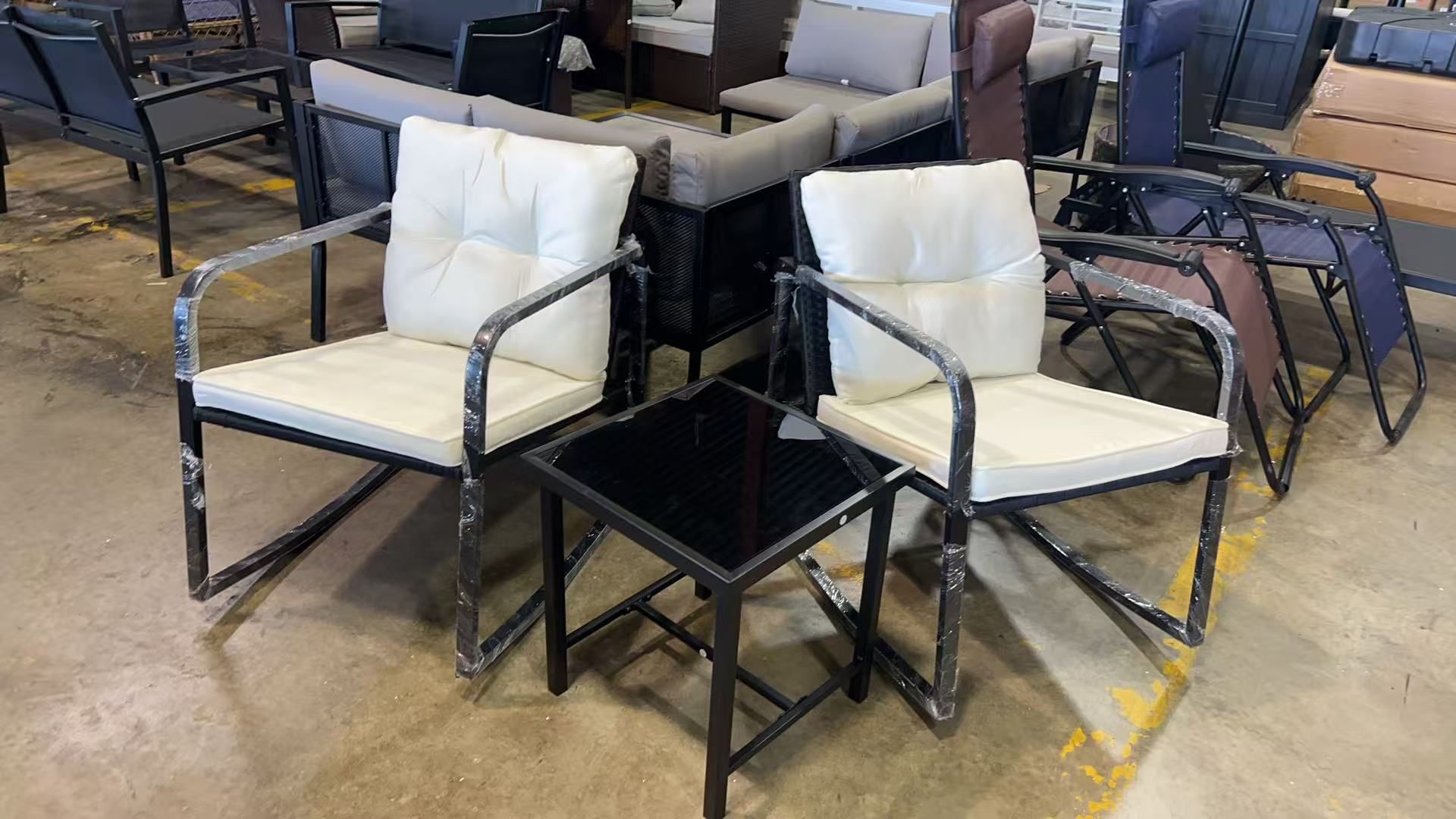 ❤️ 3 Piece Rocking Bistro Set Wicker Patio Outdoor Furniture Porch Chairs Conversation Sets with Glass Coffee Table (Beige) $