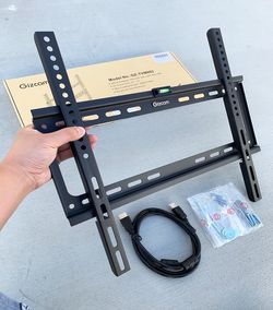 New $10 Fixed 26”-55” TV Wall Mount Bracket Low Profile, Max 110Lbs (w/ 5ft HDMI Cable)