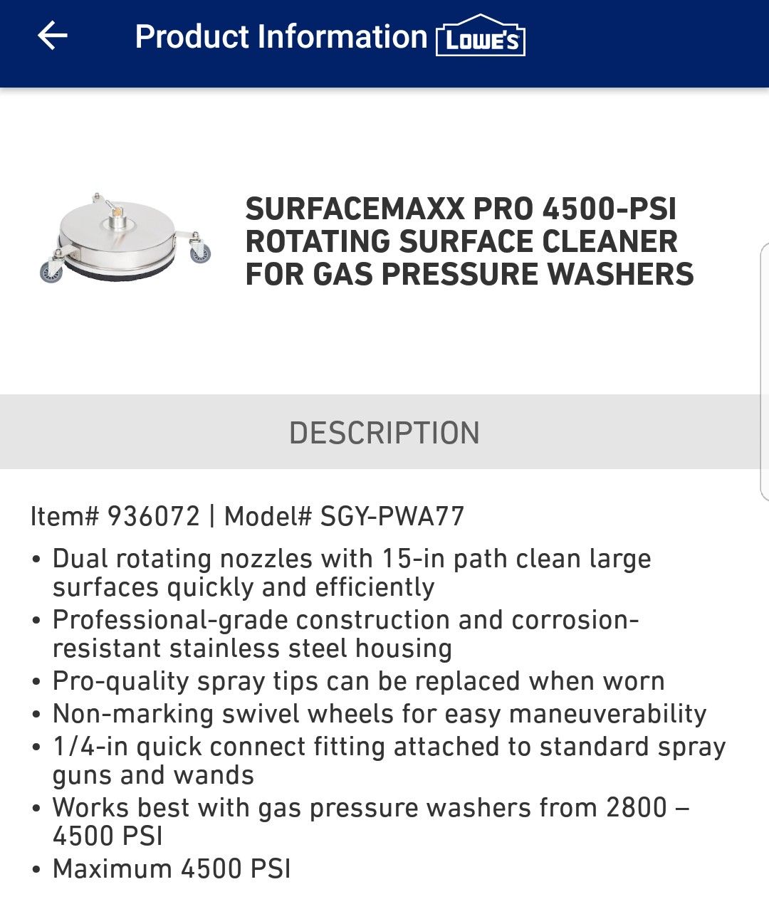 70..BRAND NEW n BOX...SURFACE MAXX PROFESSIONAL . Surface Cleaner 15in . for Sale in