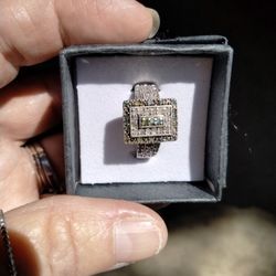 Sterling Silver And Diamond Chips 