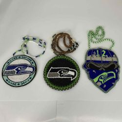 Seattle Seahawks Beaded Medallion Necklaces - Priced AS Marked 