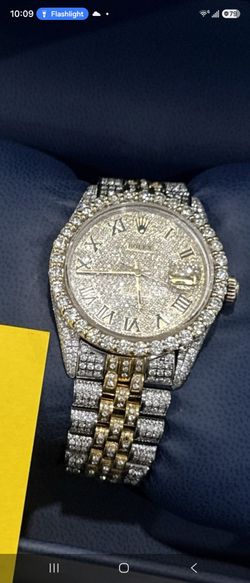 Rolex custom two tone diamond watch