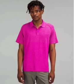 LULULEMON Metal Vent Tech Polo 2.0 Shirt in Pink Clay/Purple Highlight, Men's XL