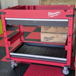 Brand New MILWAUKEE 40 in. 2-Drawer Steel Work Cart